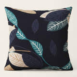 Pillow Cover – Peacock Leaf – Midnight Navy