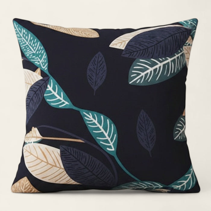 Pillow Cover – Peacock Leaf – Midnight Navy