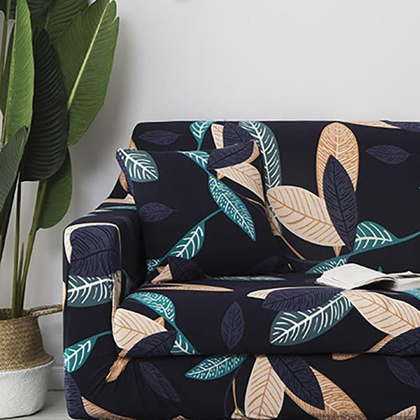 Pillow Cover – Peacock Leaf – Midnight Navy