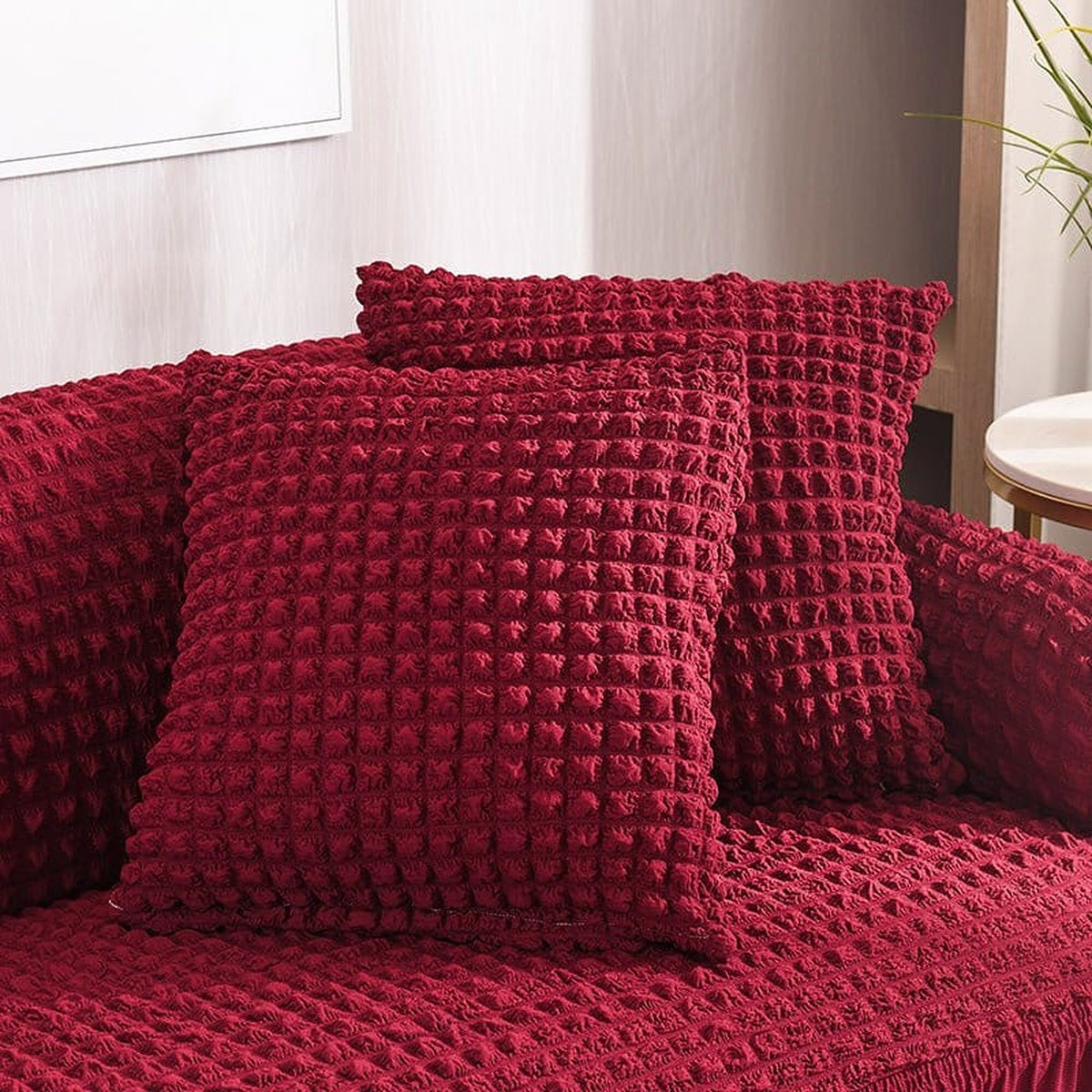 Pillow Cover – Bubble Plush – Bordeaux