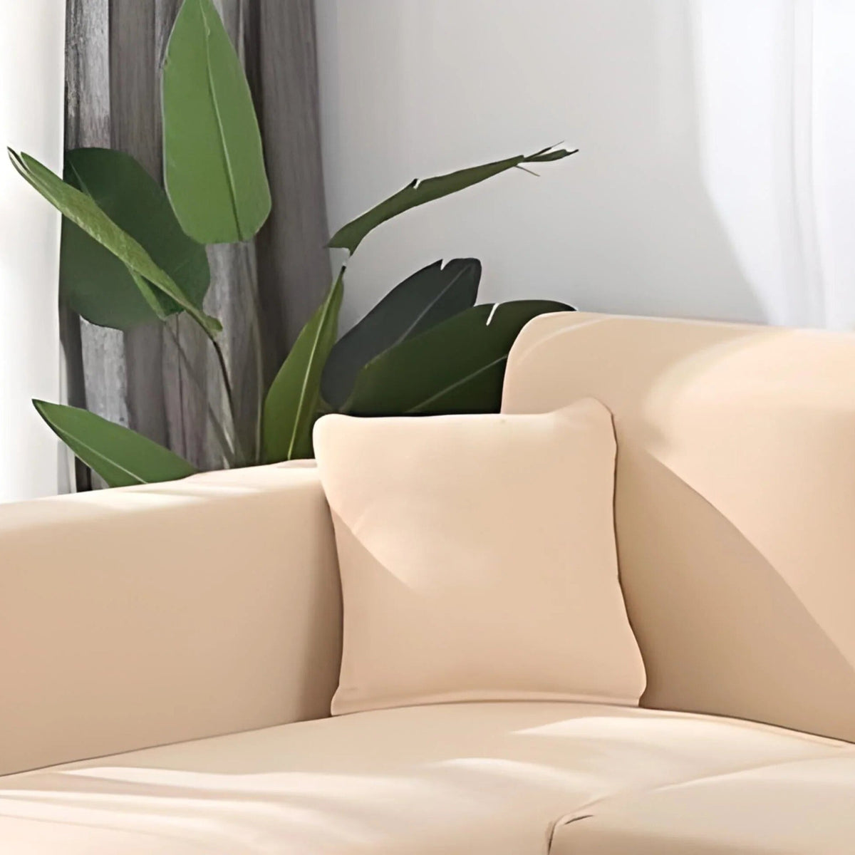 Pillow Cover – Plain Stretch – Bouclé Sand