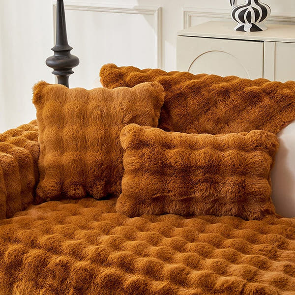 Pillow Cover – Velvet Plush – Caramel