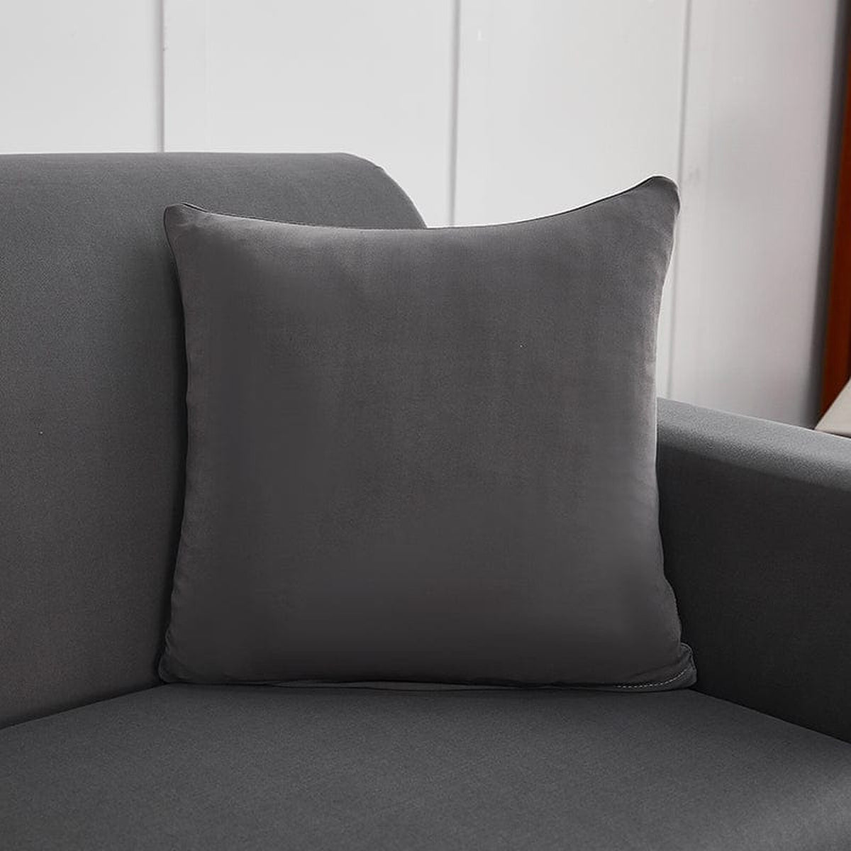 Pillow Cover – Plain Stretch Wide – Charcoal