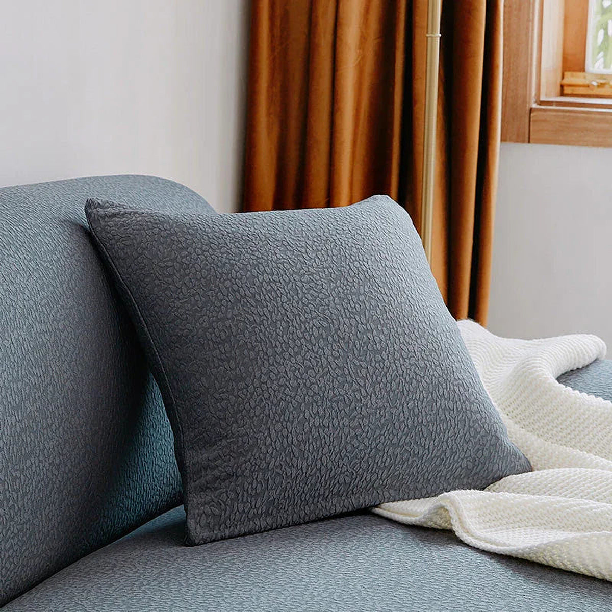 Pillow Cover – Plain Stretch Compact – Charcoal
