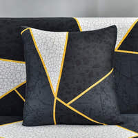 Pillow Cover – Marble Geometric – Ink Black