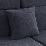 Pillow Cover – Leaf Jacquard – Midnight Navy