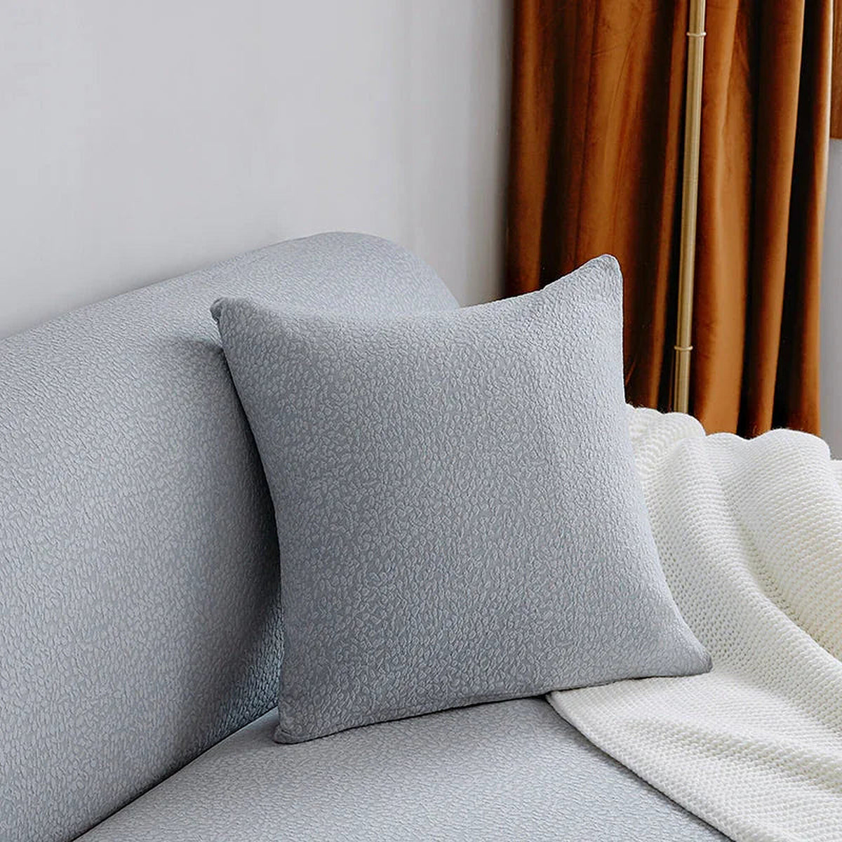 Pillow Cover – Plain Stretch – Pearl Grey