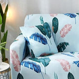 Pillow Cover – Tropical Palm Print – Sky Mist