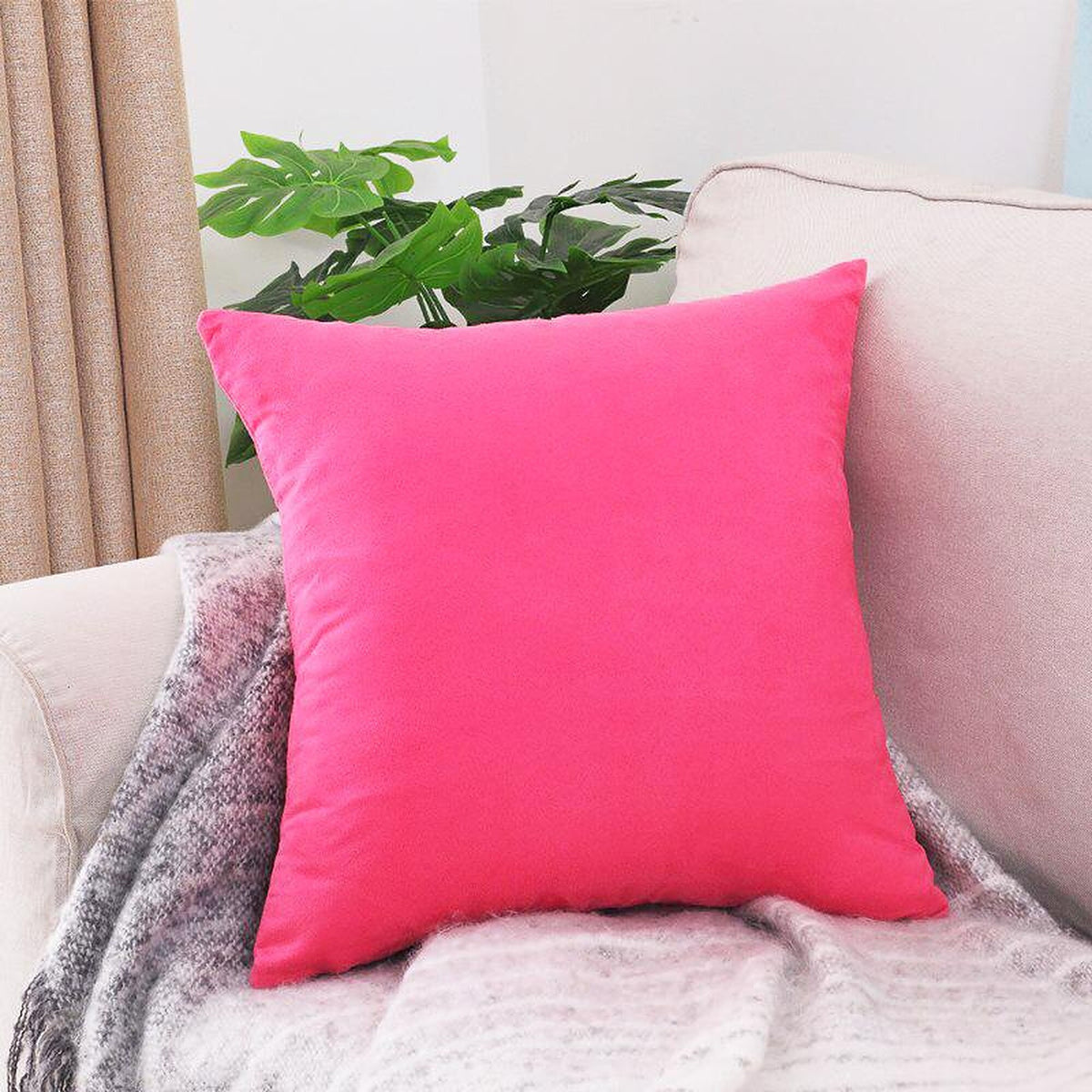 Pillow Cover – Plain Stretch – Fuchsia