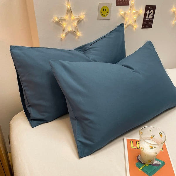 Pillow Cover – Plain Stretch Lumbar – Stormy Blue