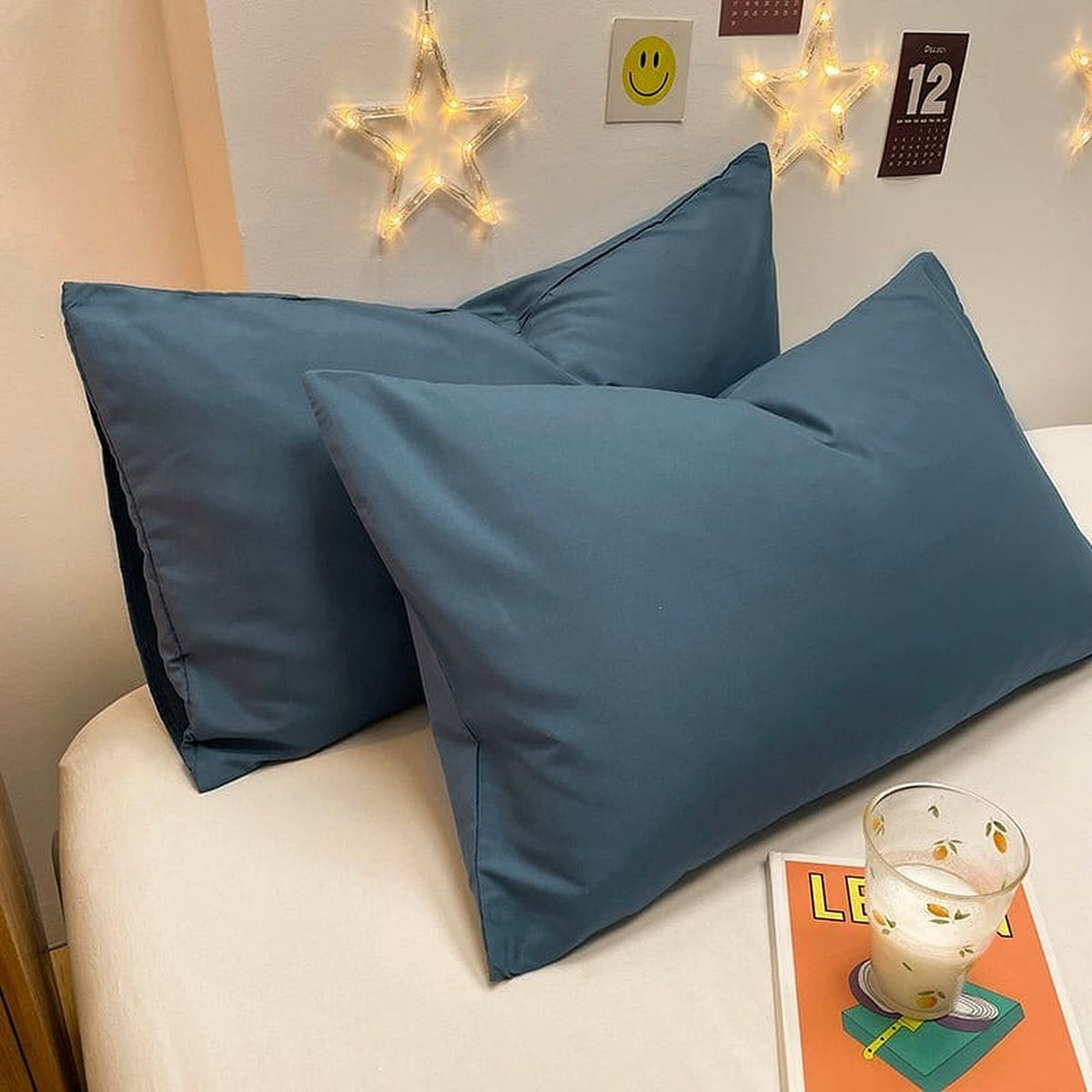 Pillow Cover – Plain Stretch Lumbar – Stormy Blue