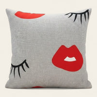 Pillow Cover – Pop Art Face – Pearl Grey