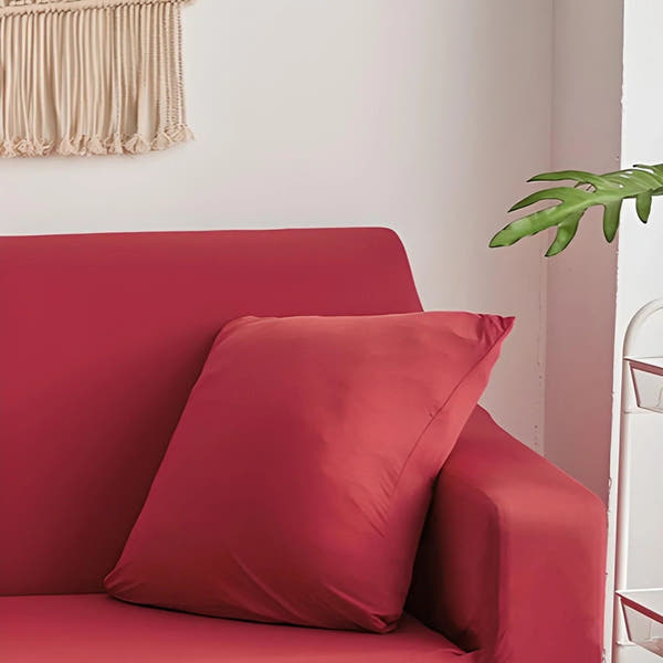 Pillow Cover – Plain Stretch Compact – Cherry