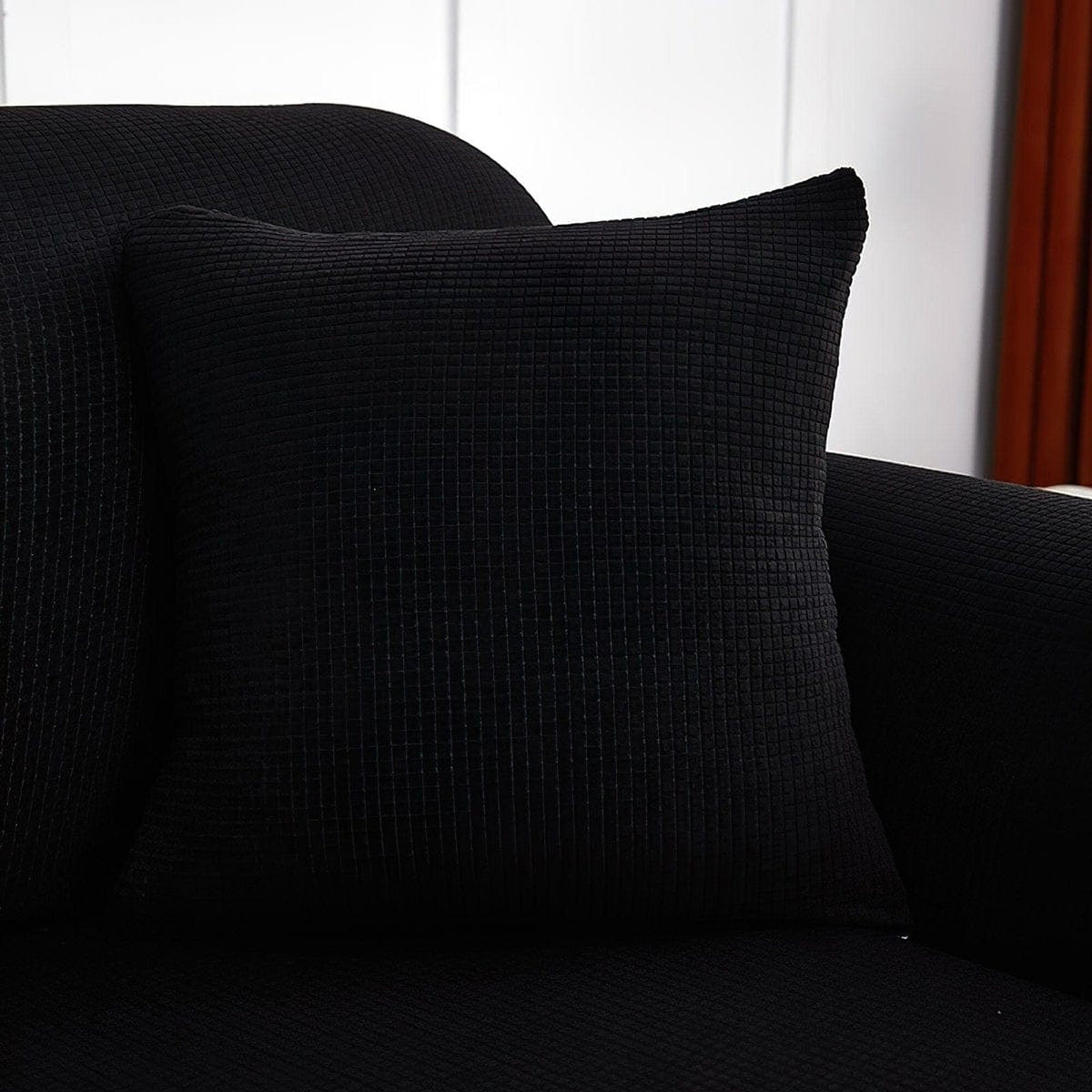 Pillow Cover – Herringbone Knit – Ink Black