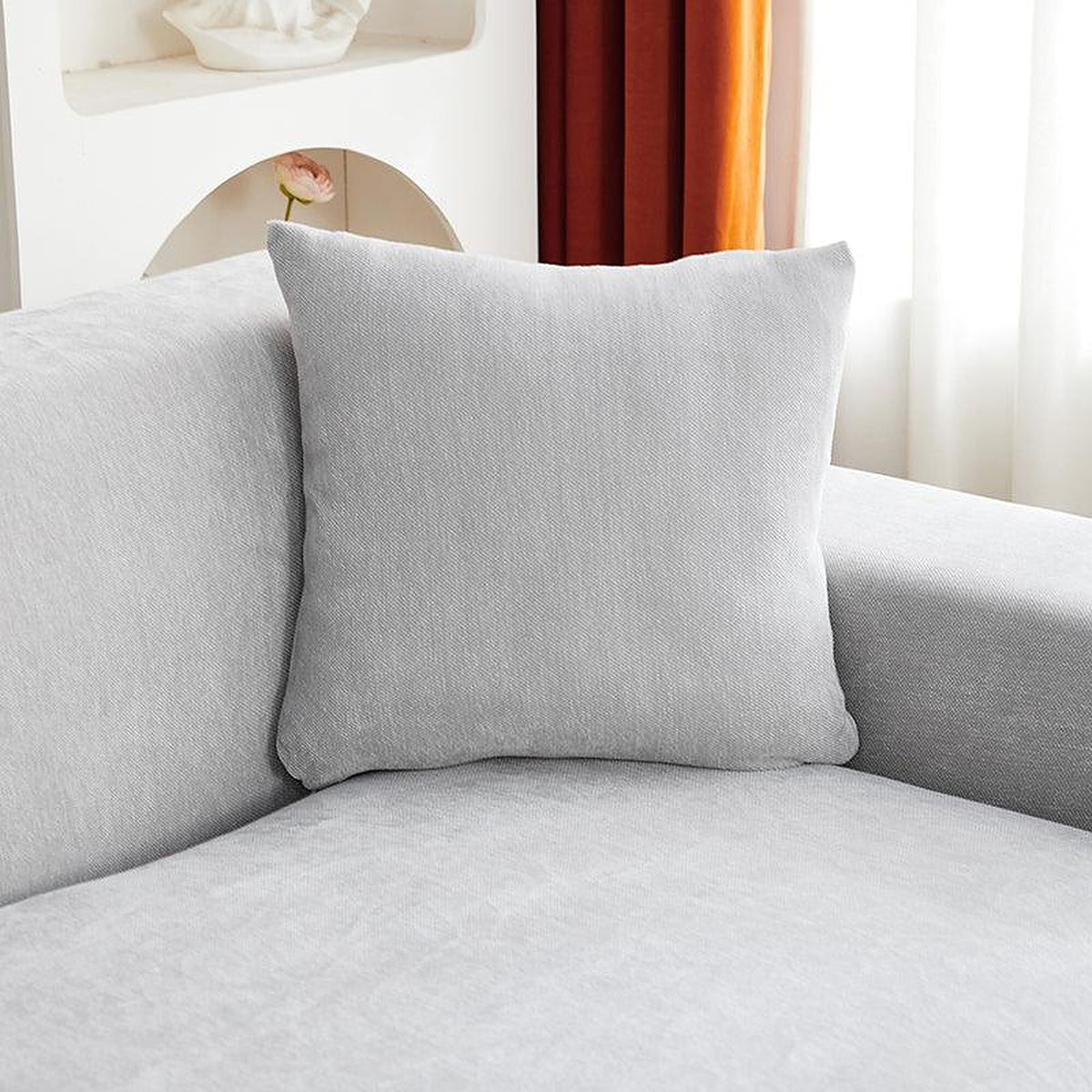 Pillow Cover – Plain Stretch Wide – Pearl Grey