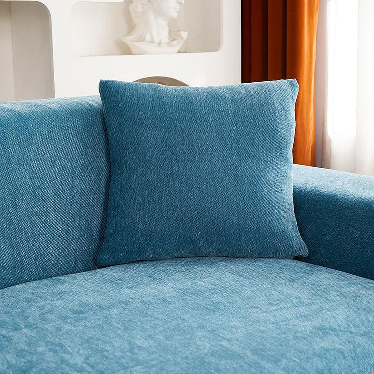 Pillow Cover – Plain Stretch – Lake Blue