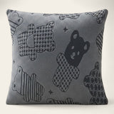 Pillow Cover – Teddy Bear Print – Charcoal