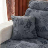 Pillow Cover – Teddy Bear Print – Charcoal