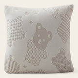 Pillow Cover – Teddy Bear Print – Ivory Cream