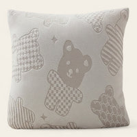 Pillow Cover – Teddy Bear Print – Ivory Cream