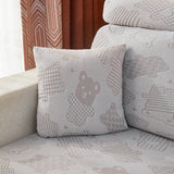 Pillow Cover – Teddy Bear Print – Ivory Cream