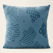 Pillow Cover – Teddy Bear Print – Stormy Blue