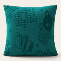 Pillow Cover – Teddy Bear Print – Teal