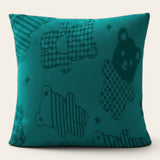 Pillow Cover – Teddy Bear Print – Teal