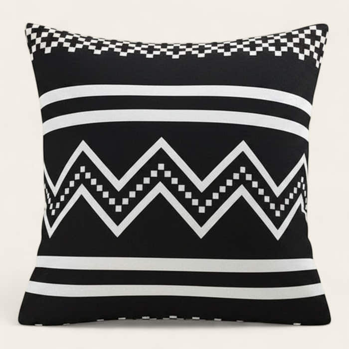 Pillow Cover – Tribal Stripe – Black & White