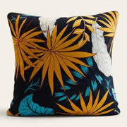 Pillow Cover – Tropical Palm – Black & Mustard