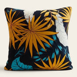 Pillow Cover – Tropical Palm – Black & Mustard