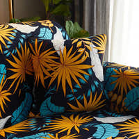 Pillow Cover – Tropical Palm – Black & Mustard