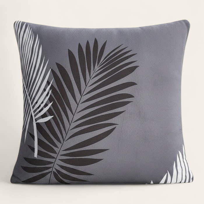 Pillow Cover – Tropical Palm – Charcoal