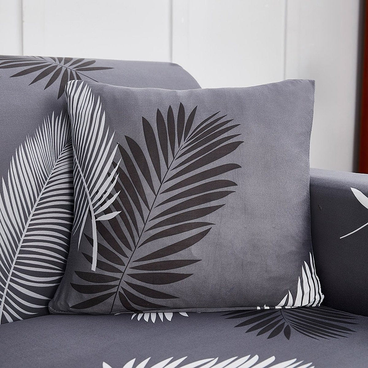 Pillow Cover – Tropical Palm – Charcoal