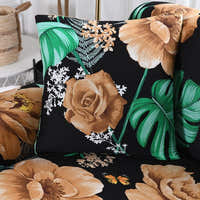 Pillow Cover – Tropical Rose – Ink Black