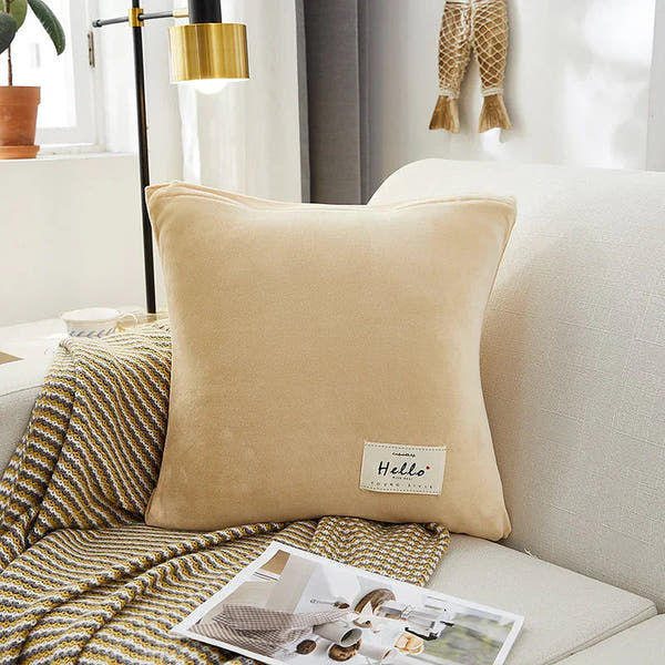 Pillow Cover – Velvet Plush – Bouclé Sand