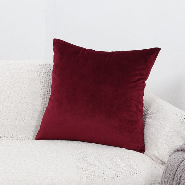 Pillow Cover – Velvet Plush – Bordeaux