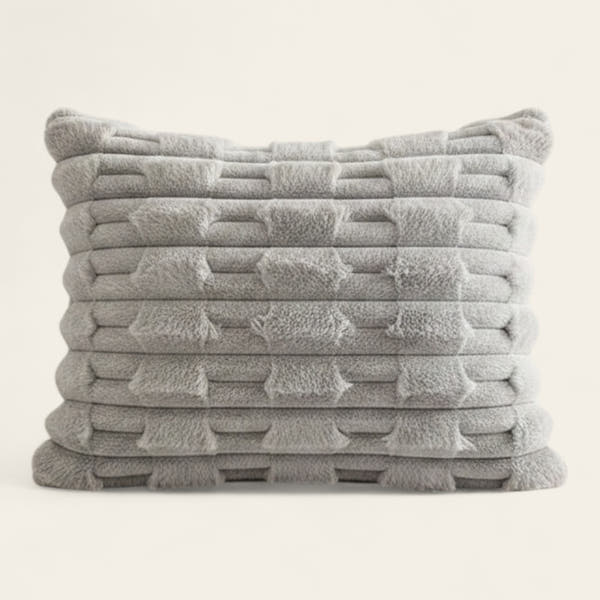 Pillow Cover – Velvet Brick – Pearl Grey