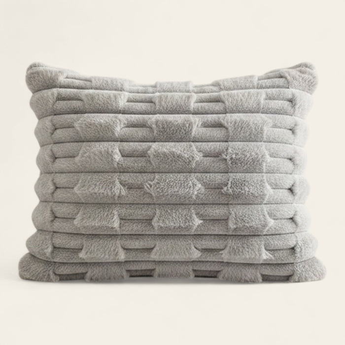 Pillow Cover – Velvet Brick – Pearl Grey