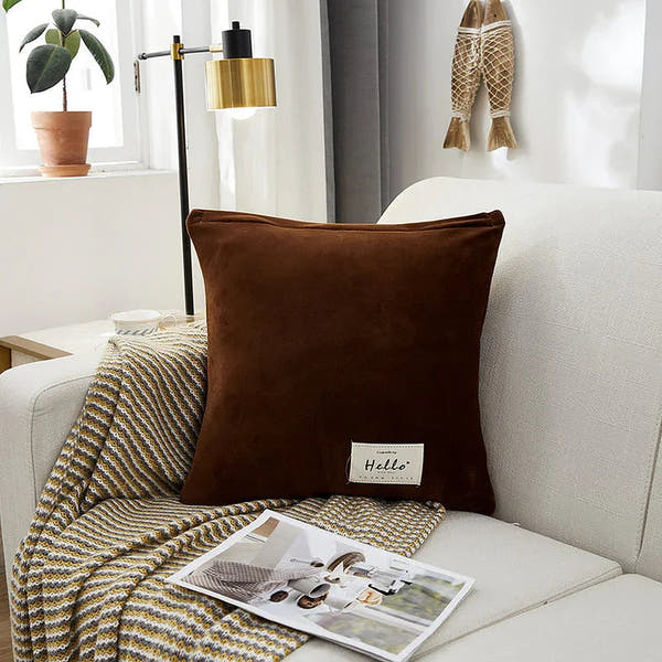 Pillow Cover – Velvet Plush Smooth – Caramel