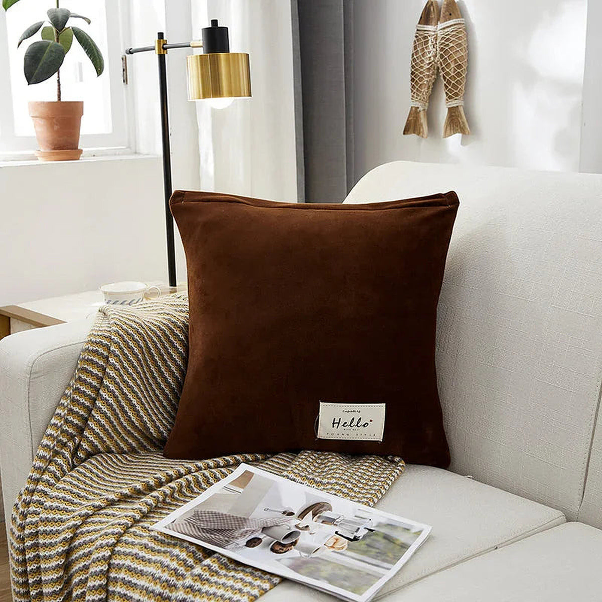 Pillow Cover – Velvet Plush Smooth – Caramel