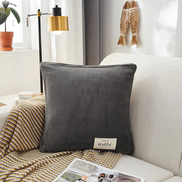 Pillow Cover – Velvet Plush Smooth – Pearl Grey