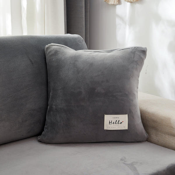 Pillow Cover – Velvet Plush Smooth – Charcoal
