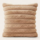 Pillow Cover – Velvet Plush Ridged – Caramel