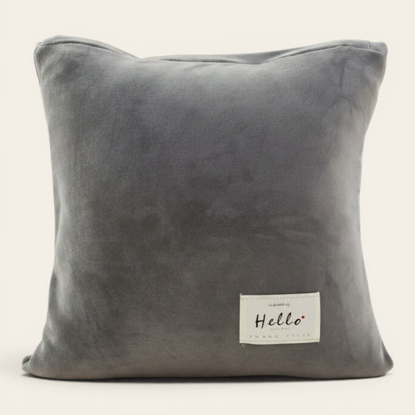 Pillow Cover – Velvet Plush Smooth – Charcoal