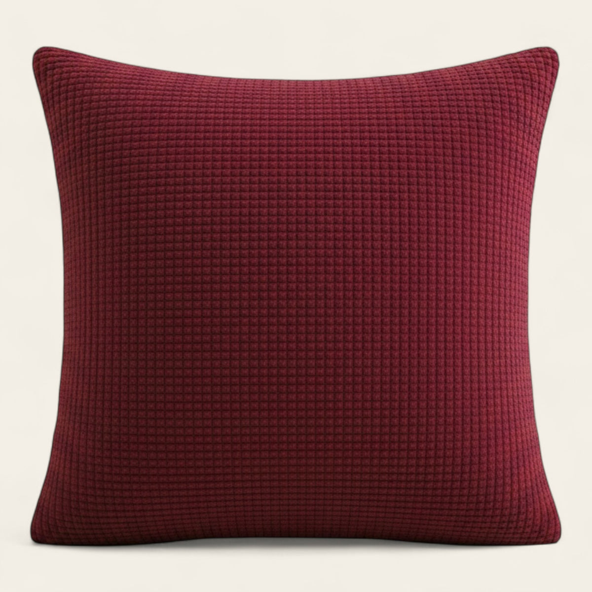 Pillow Cover – Waffle Quilt – Bordeaux
