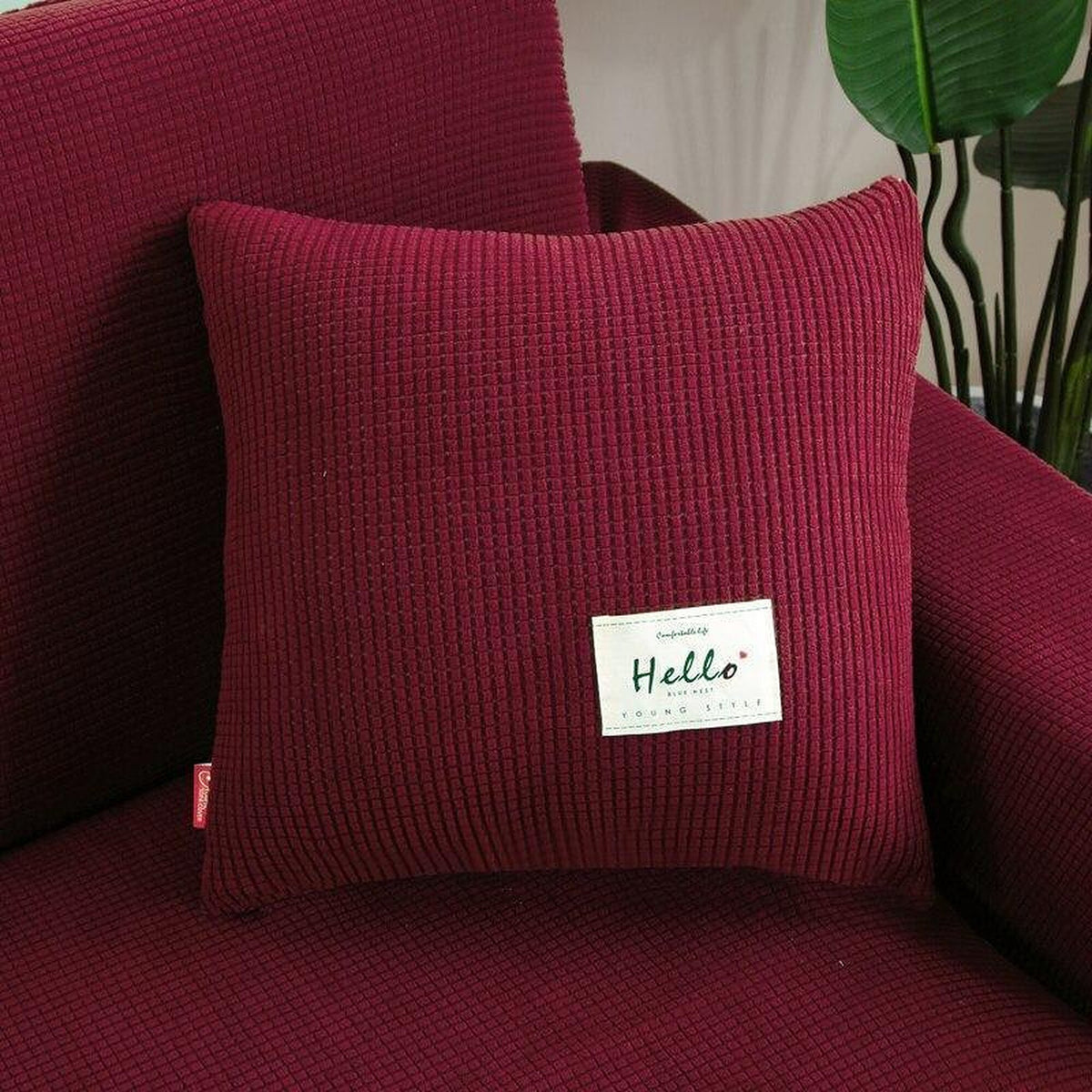 Pillow Cover – Waffle Quilt – Bordeaux