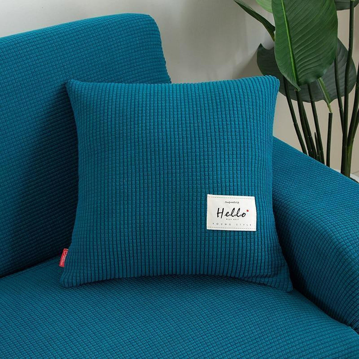 Pillow Cover – Waffle Quilt – Teal