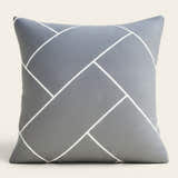 Pillow Cover – Woven Strip – Pearl Grey