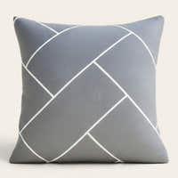 Pillow Cover – Woven Strip – Pearl Grey
